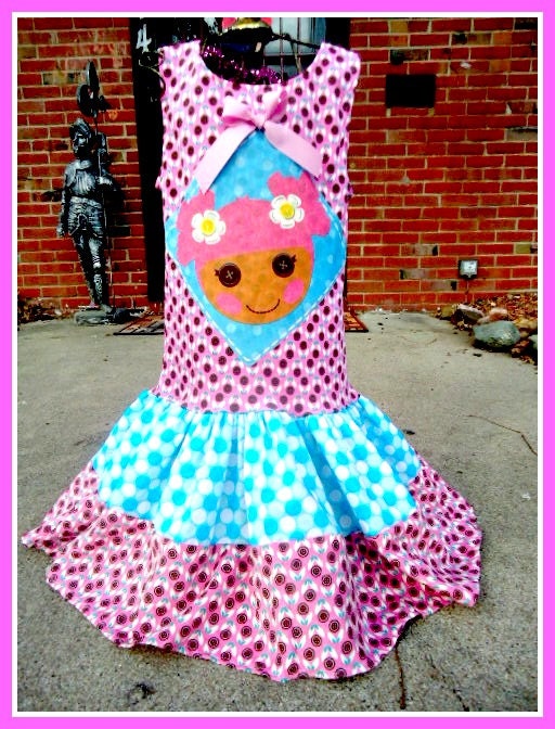 LaLaLoopsy Dress custom boutique graphic tee knit twirl party Surprise Pink size 2 3 4 5 6 7 8 10
