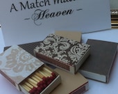 10 Matchbox Wedding Favors - Mocha Cappuccino Baroque Beige Natural Neutral Nude