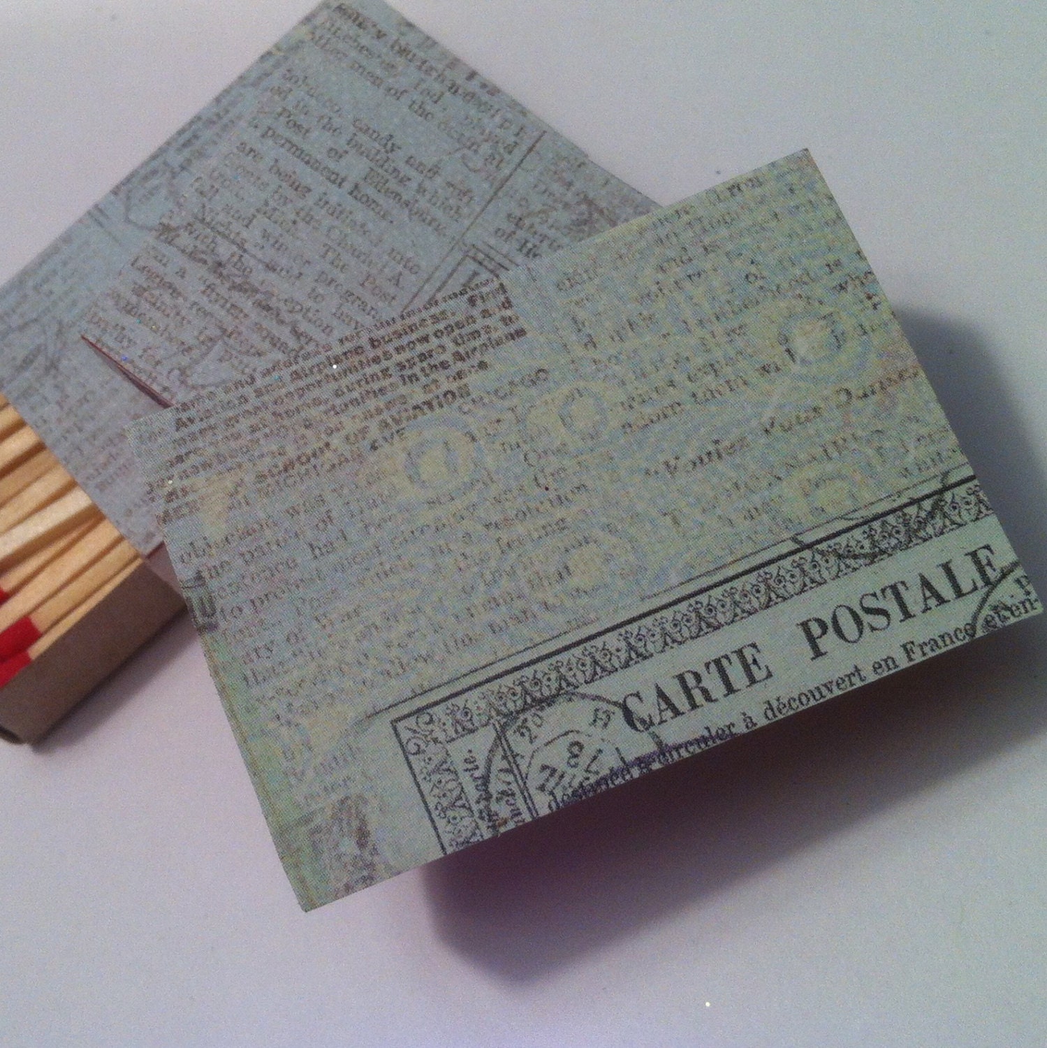 10 Matchbox Wedding Favors Passport Love Note French Postage Stamp Globe Travel