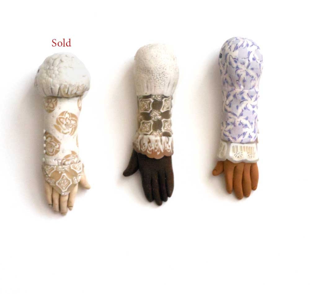 Victorian style polymer clay hand bead  pendants sold individually