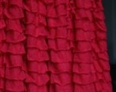 Custom Ruffled Curtain Panel, Scarlet Red, or You pick the Color, 84 Inches