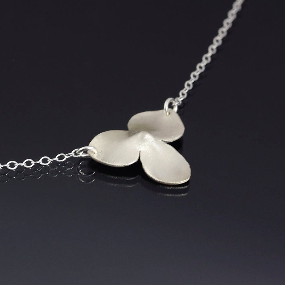 Hydrangea Blossom Necklace - Oxidized Sterling Silver Flower Imprint