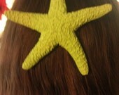 ON SALE Starfish, Green, lime green, ocean, Beach wedding, tropical wedding, bridal, starfish barrette, starfish hair clip, fish, ocean cli