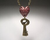 Key to my Heart Necklace - Polymer Clay Jewelry