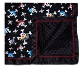 Pirates Bounty Minky Dot Blanket  by MamaSan and Miso Punk- shower gift