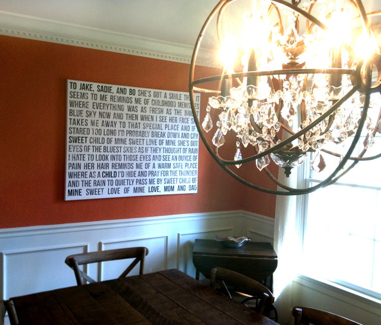 Personalized Large Wall Art Word Signs Lyrics, Home Decor 36X48