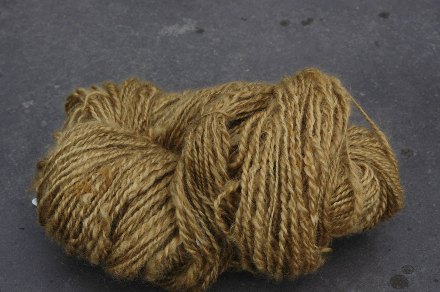 Nettle Brown  Natural Dyed Handspun Wensleydale Yarn 50gms