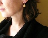 Gold Teardrop Earrings - Simple Geometric Earrings, Small Gold Filled Earrings