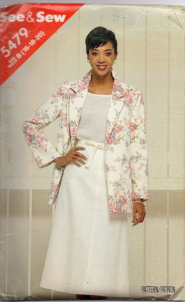 Misses Jacket and Skirt Pattern, See & Sew 5479, sizes 16-18-20