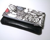 Foldover Clutch in grey and Black