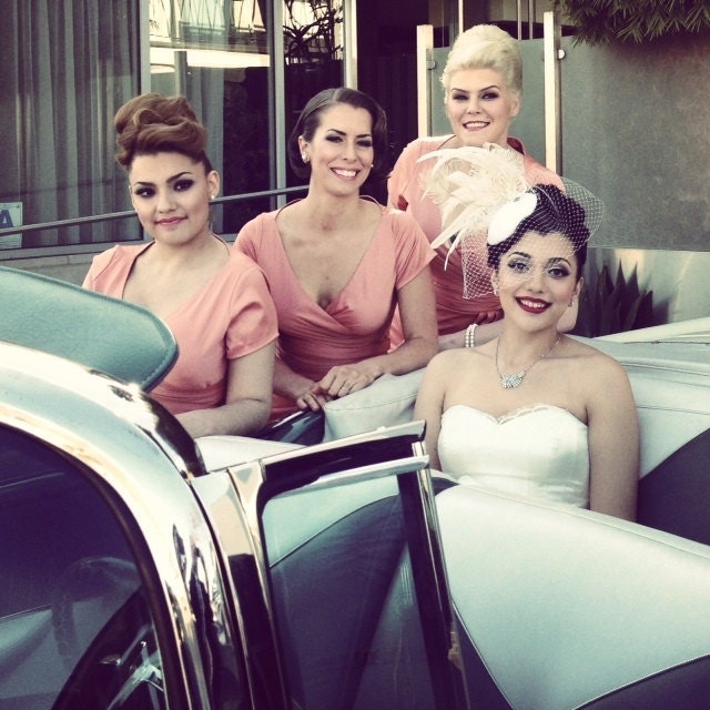 Fantastic Feather Fascinator, Ivory WHite Peacock Feather, Cocktail Hat, Removable Birdcage Veil, Batcakes Couture
