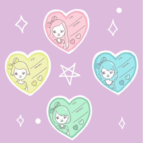 Heart Candy Gift Tags - 4 designs