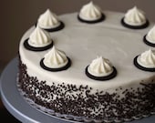 Cookie n Cream Cake with cherry and Yu Yu's cream cheese frosting