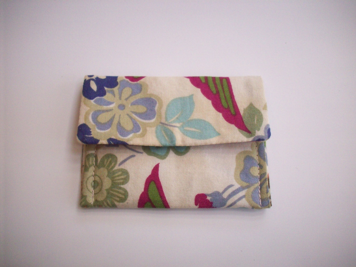 Flower Bird Mini Pocket Jewelry Pouch