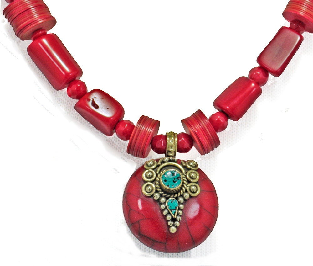 Red Coral Nuggets & Red Vulcanite Disks