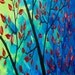 72" Contemporary Landscape Painting Heavy Texture Painting Impasto Gallery Wrap canvas Palette Knife Tree Decor Birds "Over the Rainbow"