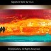 Abstract Landscape Original Love Birds on Wire Painting Heavy Texture Impasto Acrylic Wall Décor "Sunset Love Birds" by QIQIGALLERY