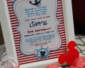 Set of 20 Mickey Mouse Inspired Nautical Birthday Party Invitations Il_170x135