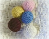 5 small crochet balls amigurumi