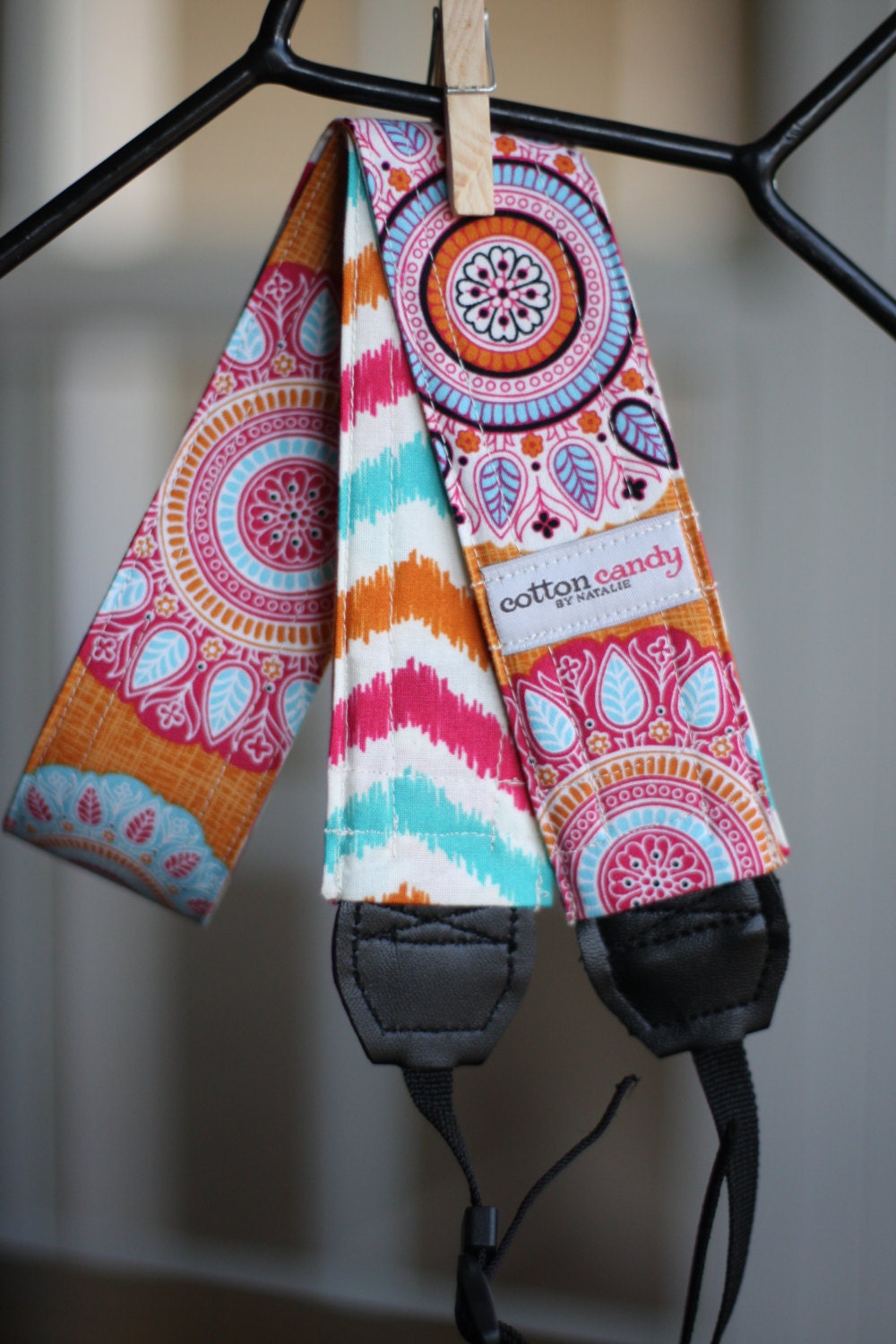 Summer Circles and Chevron Reversible Camera Strap