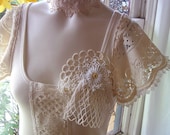 au creme victorian lace blouse top downton abbey edwardian style romantic lace indie fashion
