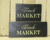 FRENCH MARKET SIGN / black sign with white lettering / Paris chic French Market / Paris apartment style / French country sign