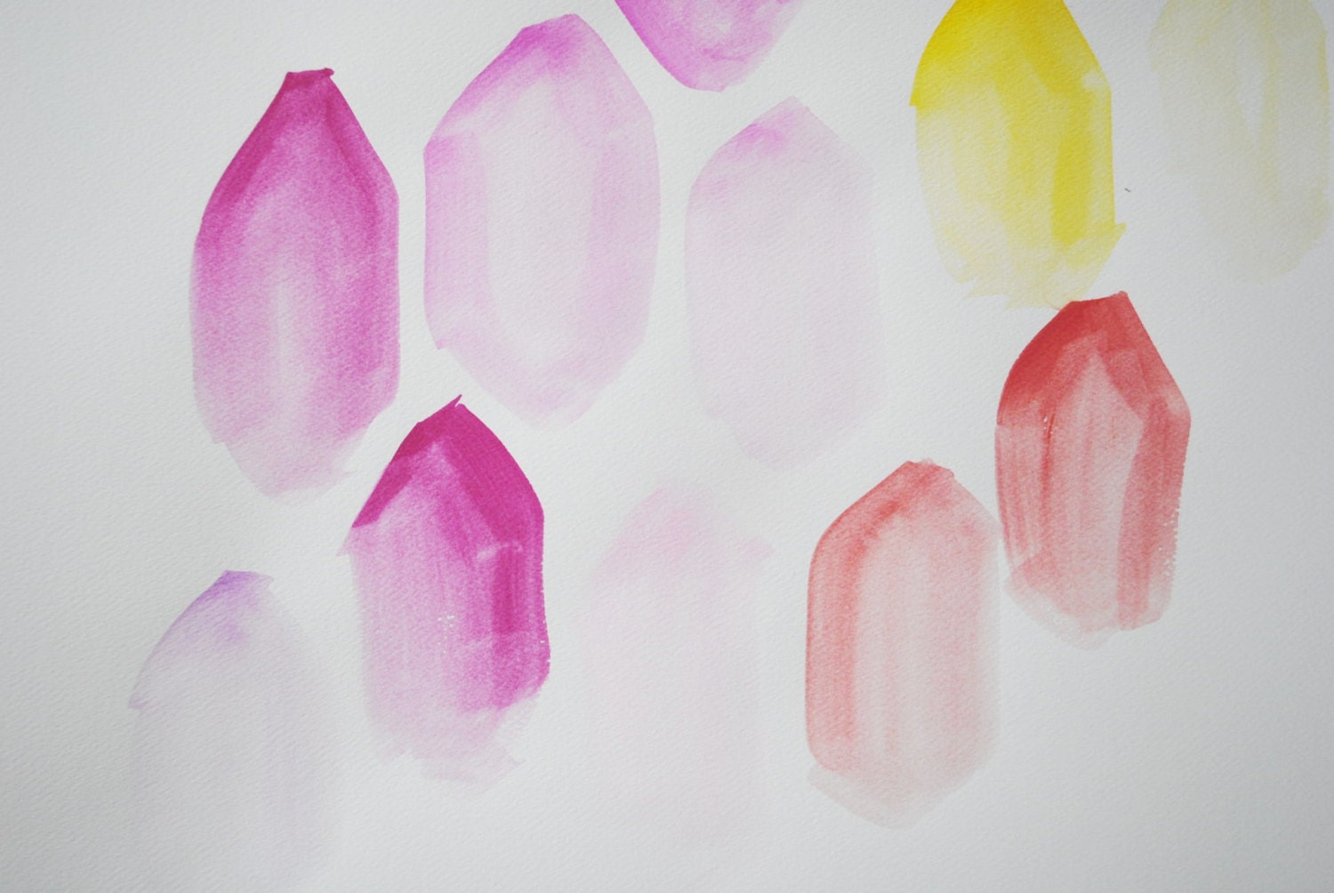 graphic watercolor in pinks