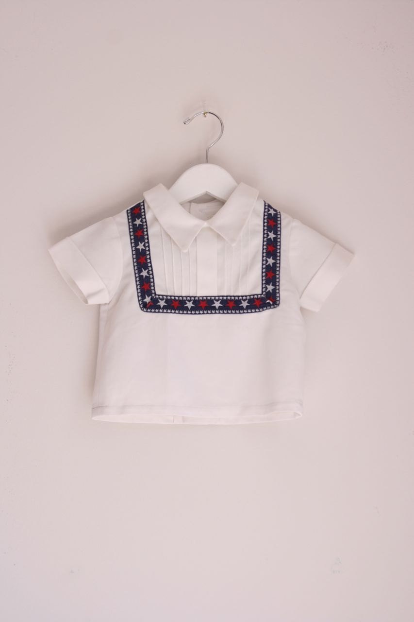 Vintage toddler shirt red white and blue stars 12 to 18 months
