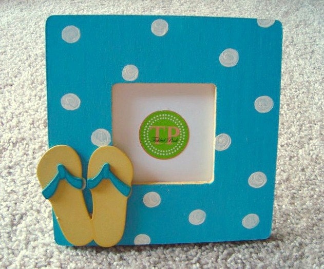 SALE - Flip Flop Polka Dot Frame