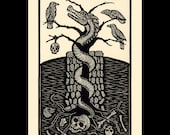 Wyrm woodcut limited edition Arcanum Bestiarum bestiary print