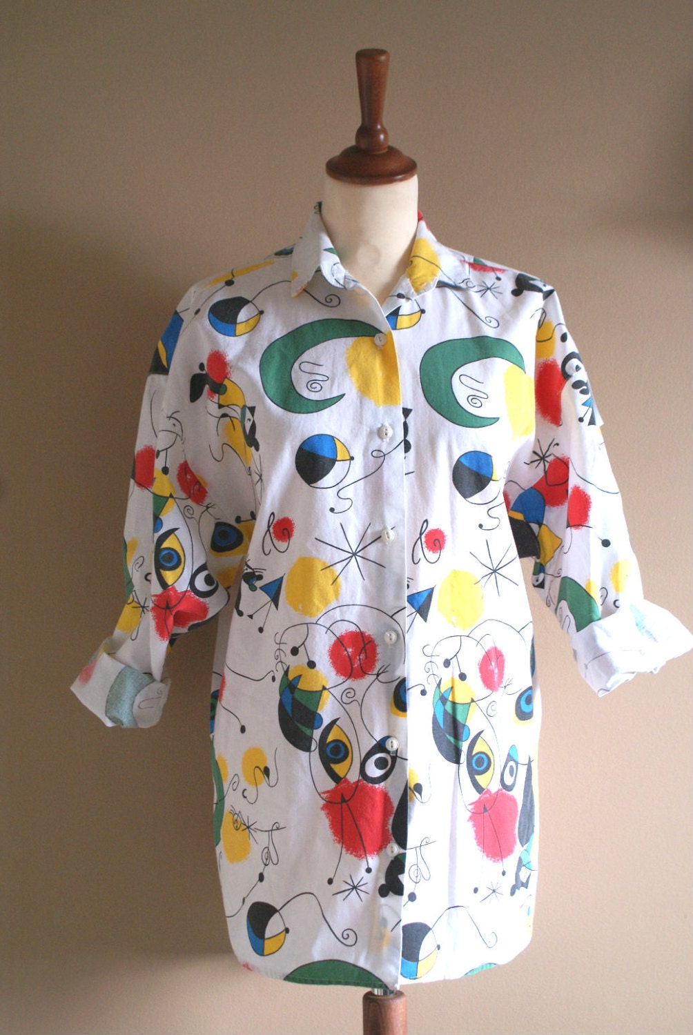 Brightly Colored MIRO Artist Button Up Shirt