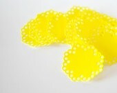 10 Paper Doily Stickers Envelope Seals Easter Yellow