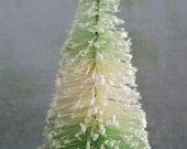 Candyland Mint Green and White Striped Vintage Style Bottle Brush Tree