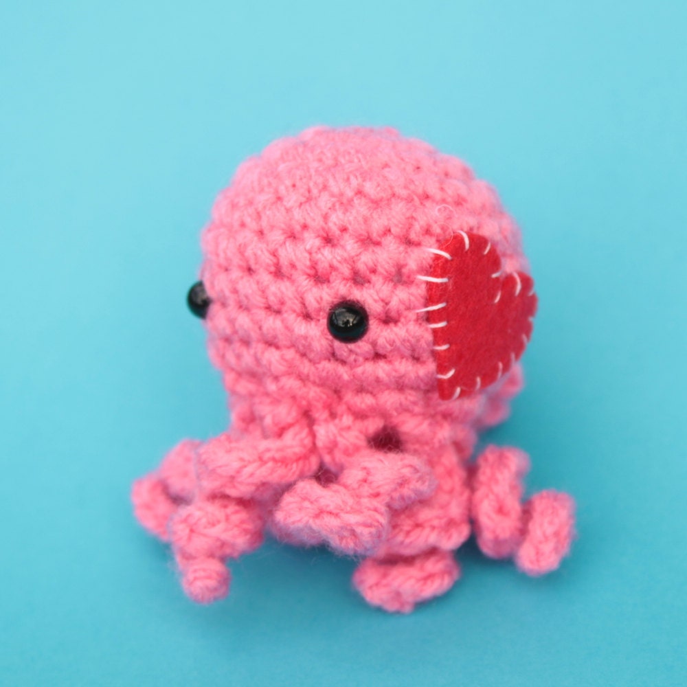Valentine's Day Mini Octopus Amigurumi Plushie - Choose your colors for this adorable plush