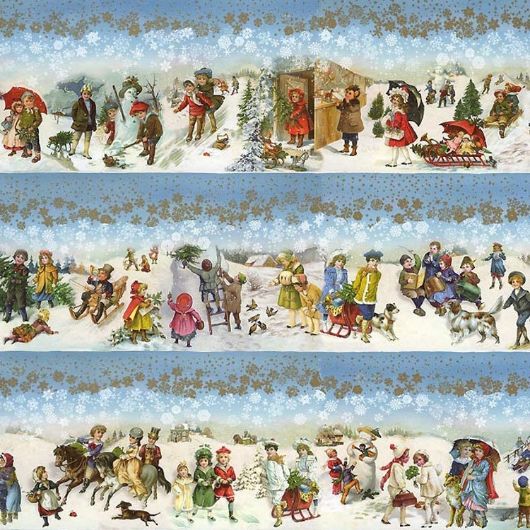 Made In Germany Christmas Paper Victorian Children Design