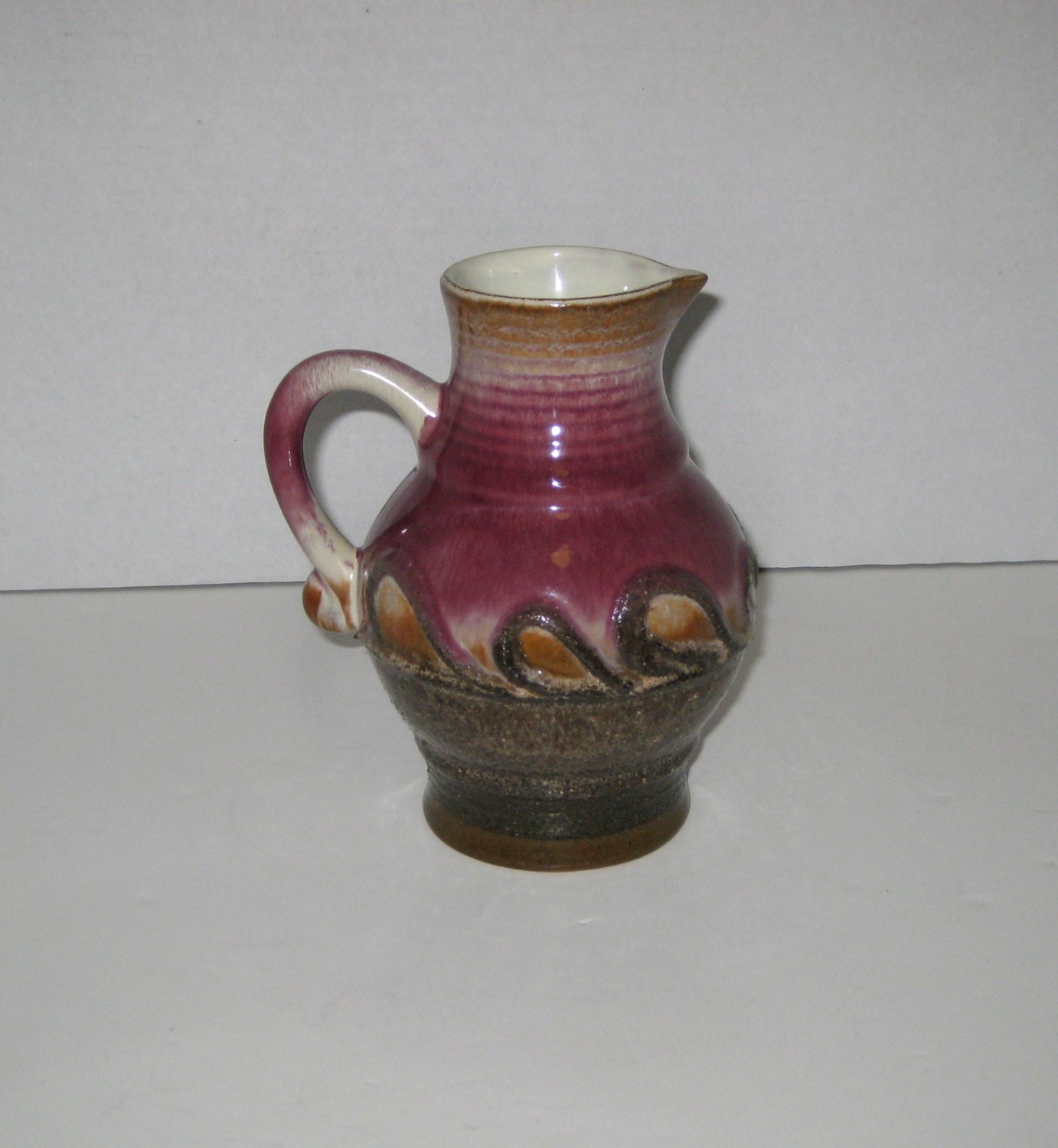 Vintage Fat Lava Pitcher Vase Strehla Made in Germany GOR