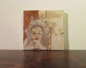 Small Mixed Media Painting on Canvas