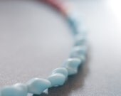 smågodis collection: blåbär (on rose pink) - a vintage glass beaded necklace by budpnq