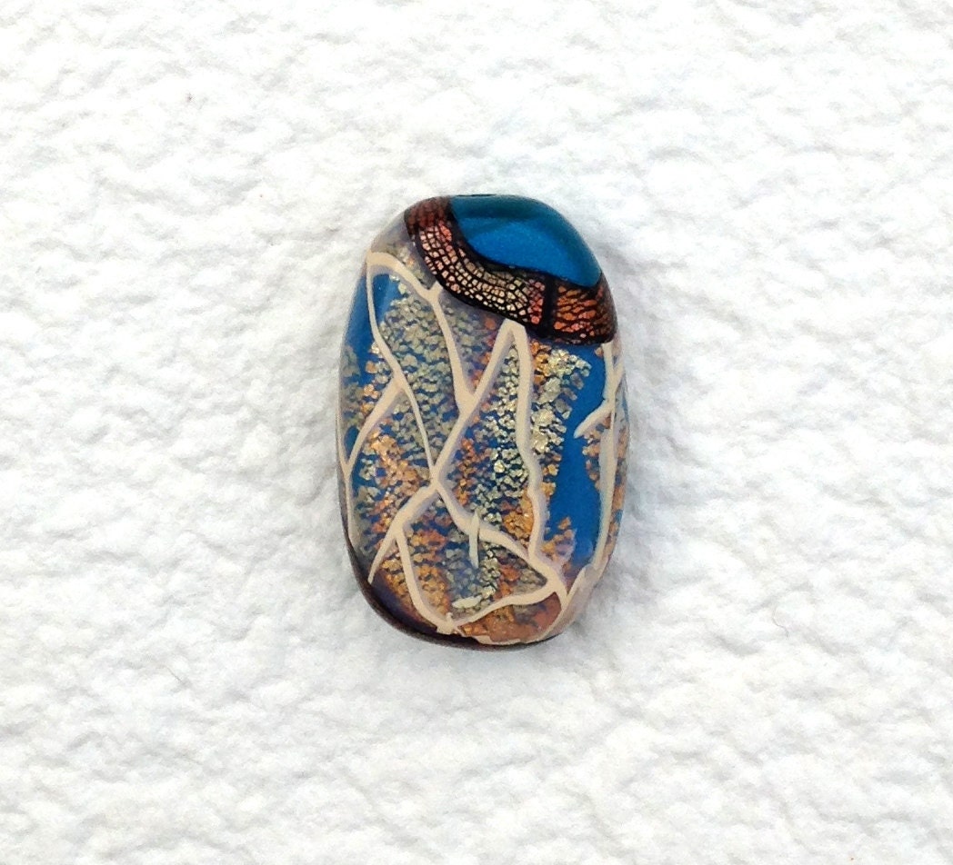 Blue Polymer Clay Bead