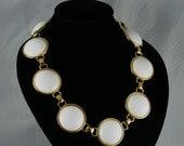 Vintage Monet White Lucite Link Necklace