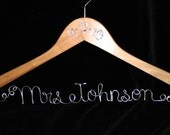 Personalized wedding hanger Dress hanger Wedding Hanger Mrs hanger