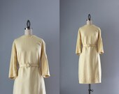 60s Dress / Vintage 1960s Dress / 60s Pale Sunshine Silk Dress