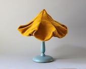 40s Hat / Vintage 1950s Avant Garde Hat / 1940s Mustard Velveteen Hat