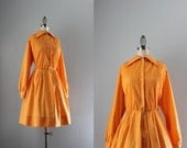 60s Dress / Vintage 1960s Bold Cotton Day Dress / 60s Plus Size Vintage Dress