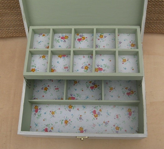 Creamy-Dreamy "Shabby Chic" Wooden Jewelry Box