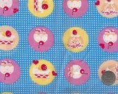 Last Half Yard Cotton Fabric Cupcakes Circles Dots