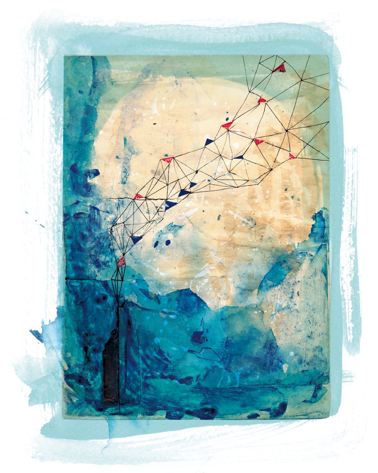 Blue Collage 8x10 Archival Art print
