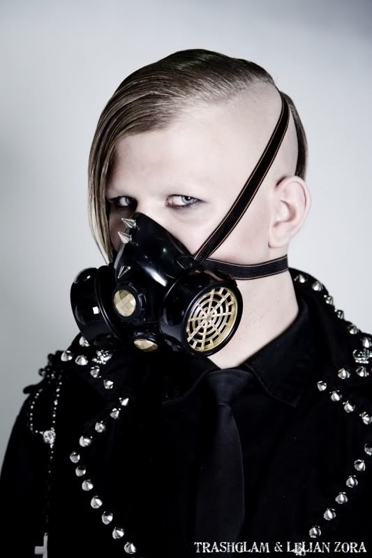 TRashglam Steampunk Cosplay INDUSTRIAL Cyber PUNK gothic spiked gasmask respirator