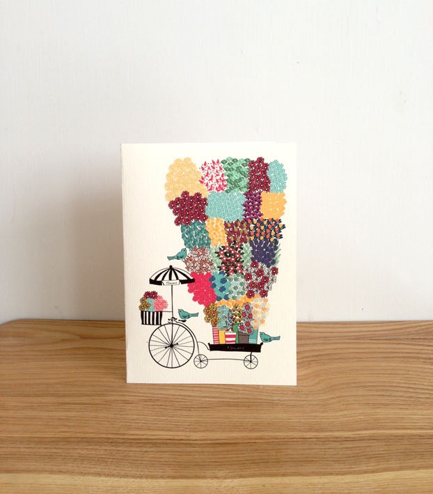 Flower Vendor - Greeting Card / Blank / Kraft Envelope