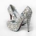 Cinderellas Wish... crystal, glass and pearl covered high heels. Wedding bespoke custom design